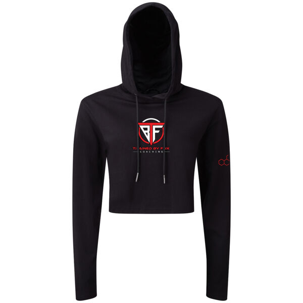TBF  - Women's Cropped Hooded Long Sleeve T-Shirt Thumbnail